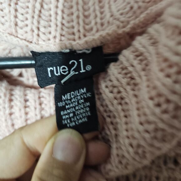 Pink Knit Tunic Sweater Womens Medium Cowl Neck Candy Speckled Chic Winterwear - Picture 6 of 11